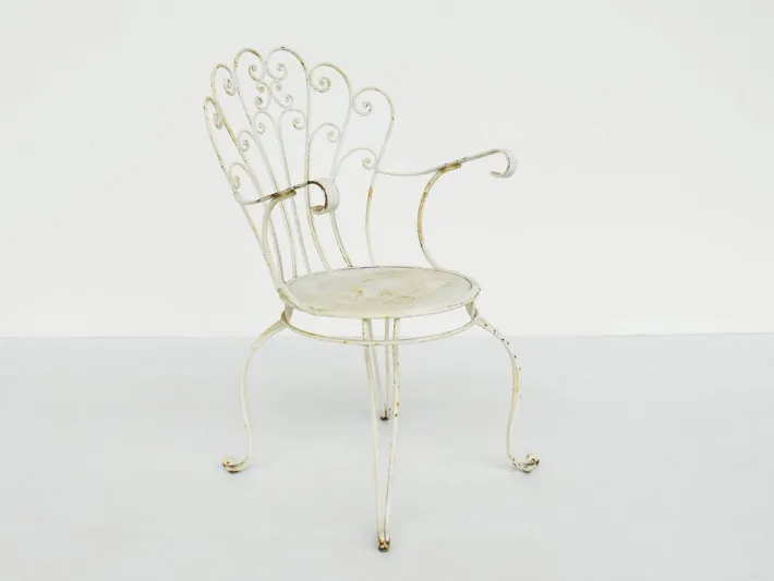 Pamono Italian Garden Armhairs in White Metal, 1950s, Set of 4 Sale