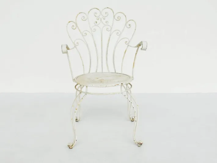 Pamono Italian Garden Armhairs in White Metal, 1950s, Set of 4 Sale