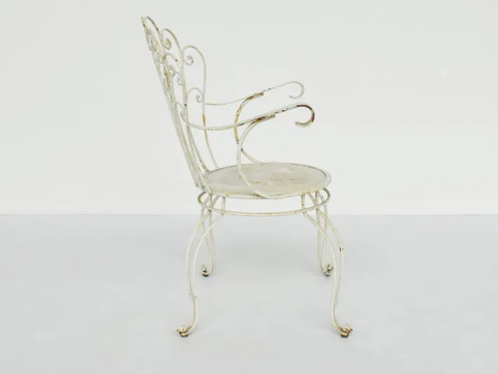 Pamono Italian Garden Armhairs in White Metal, 1950s, Set of 4 Sale