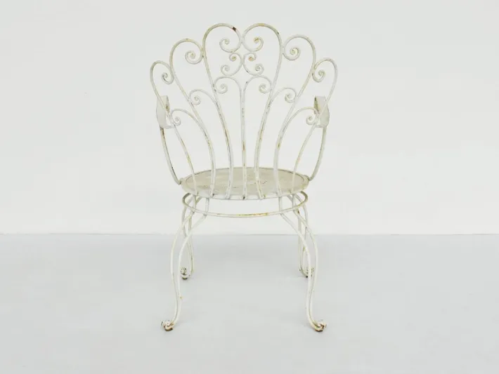 Pamono Italian Garden Armhairs in White Metal, 1950s, Set of 4 Sale