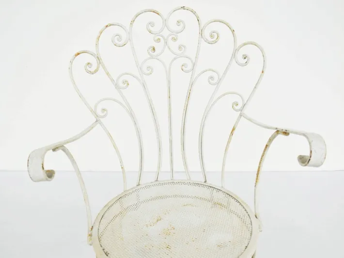 Pamono Italian Garden Armhairs in White Metal, 1950s, Set of 4 Sale