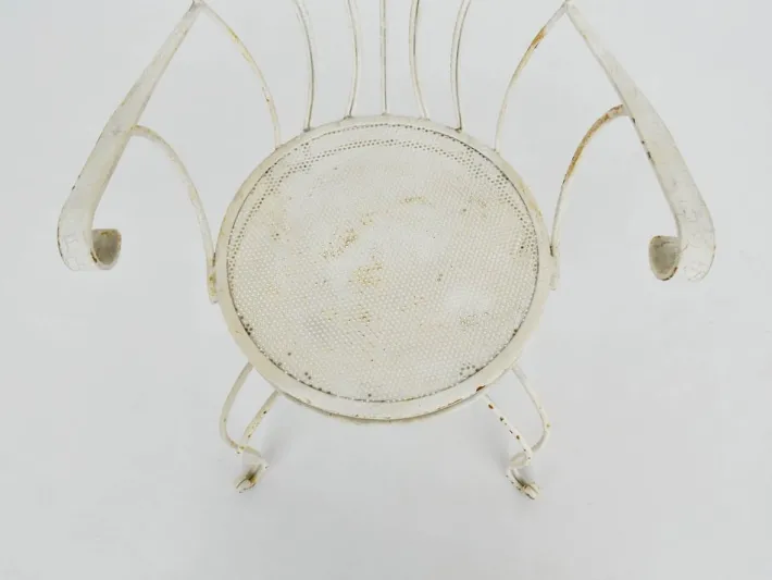 Pamono Italian Garden Armhairs in White Metal, 1950s, Set of 4 Sale