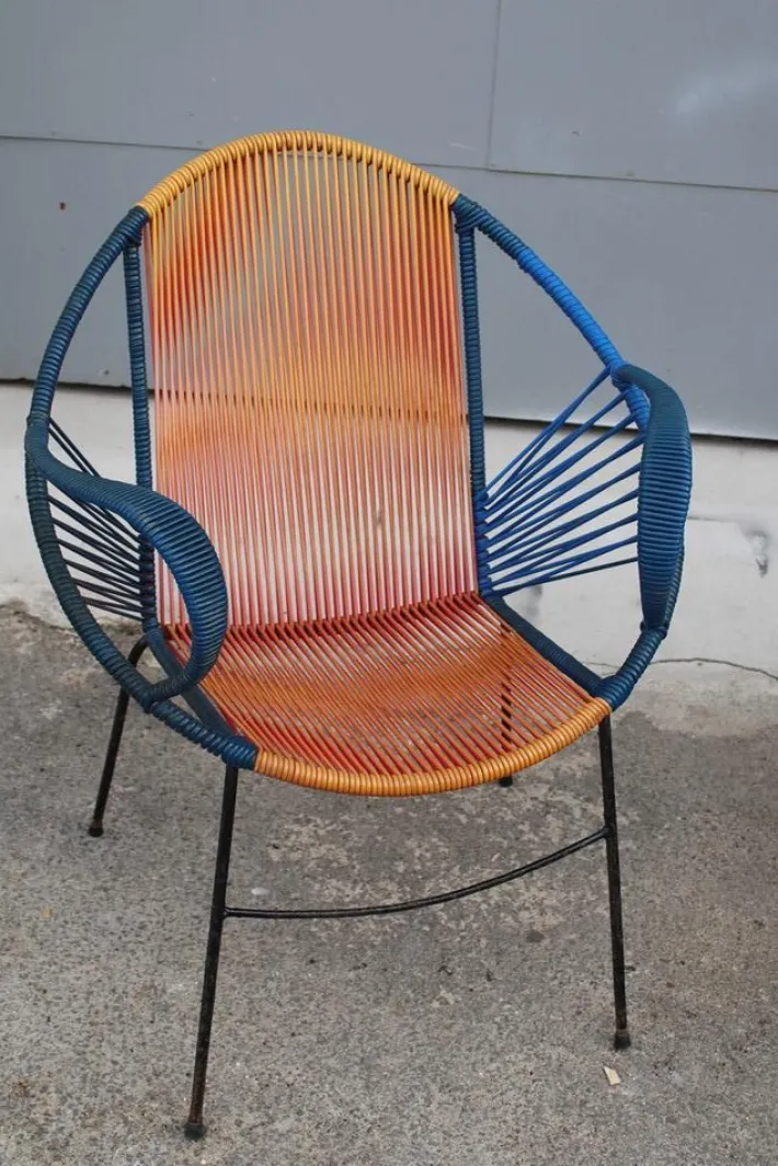 Pamono Italian Garden Set in Metal and Plastic, 1950s, Set of 3 Clearance