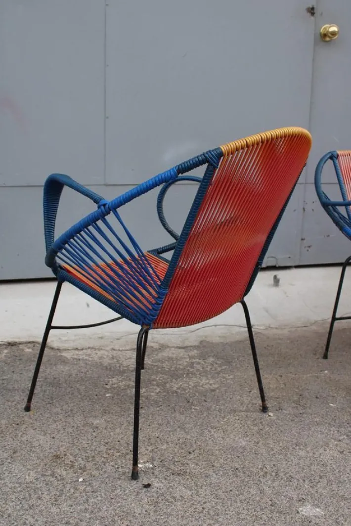 Pamono Italian Garden Set in Metal and Plastic, 1950s, Set of 3 Clearance