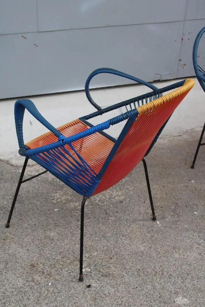 Pamono Italian Garden Set in Metal and Plastic, 1950s, Set of 3 Clearance