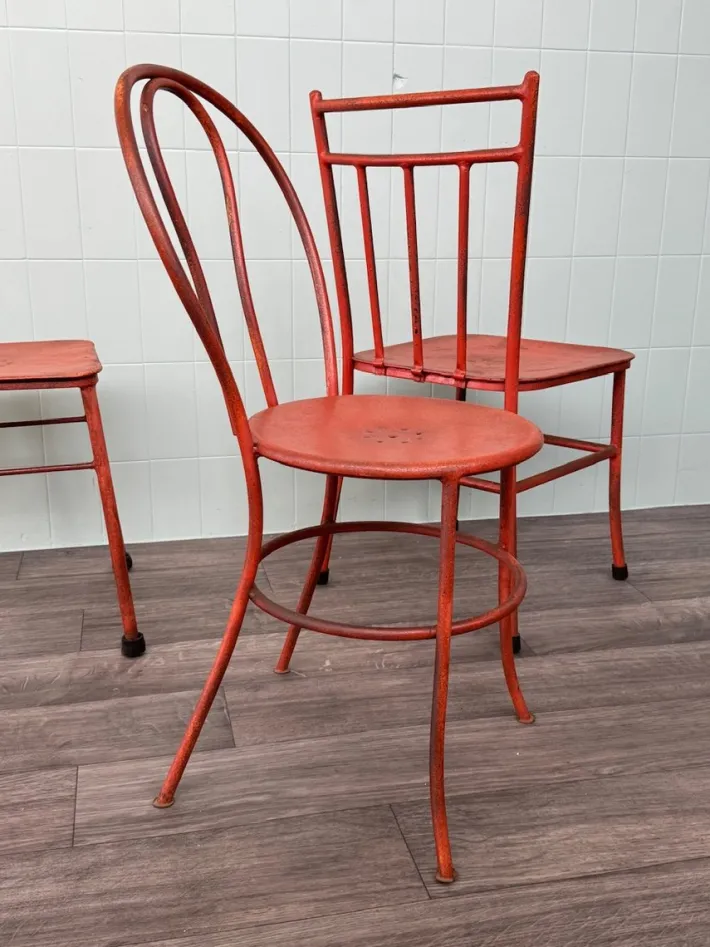 Pamono Italian Iron Garden Chairs, 1950s, Set of 4 New