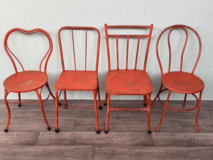 Pamono Italian Iron Garden Chairs, 1950s, Set of 4 New