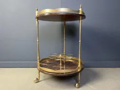 Pamono Italian Lacquered Goatskin and Parchment Serving Bar Cart from Aldo Tura, 1960s Sale