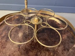 Pamono Italian Lacquered Goatskin and Parchment Serving Bar Cart from Aldo Tura, 1960s Sale