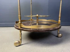 Pamono Italian Lacquered Goatskin and Parchment Serving Bar Cart from Aldo Tura, 1960s Sale