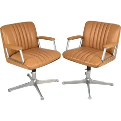Pamono Italian Leather Office Chair attributed to Osvaldo Borsani, 1960s Discount