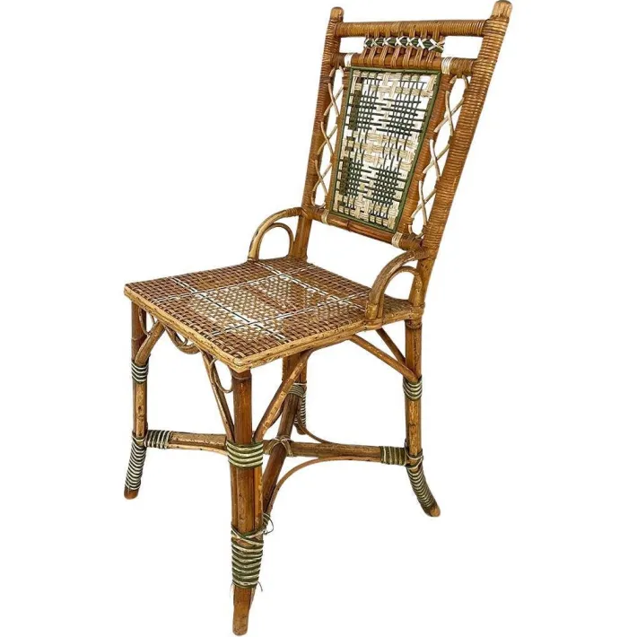 Pamono Italian Liberty Outdoor Chair in Rattan from Palazzo Falconi, 1890s Sale