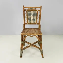 Pamono Italian Liberty Outdoor Chair in Rattan from Palazzo Falconi, 1890s Sale