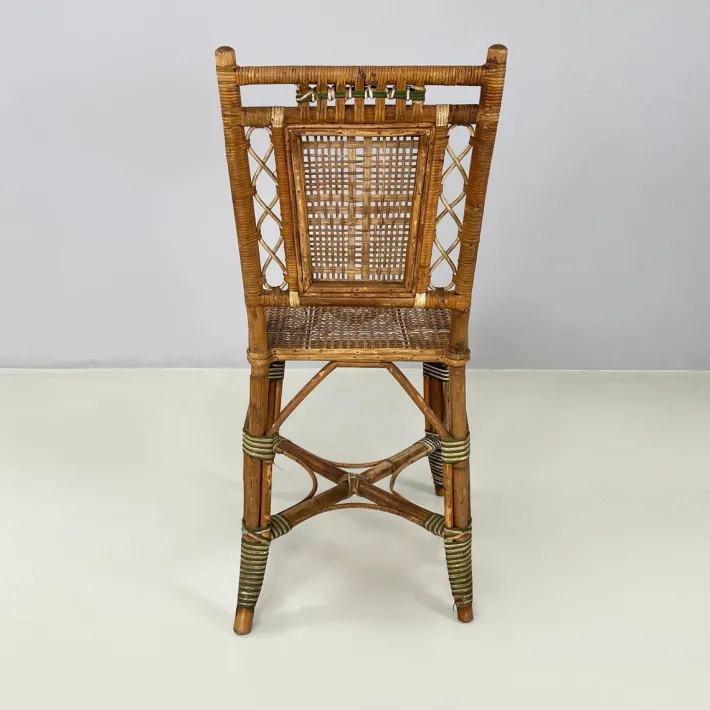 Pamono Italian Liberty Outdoor Chair in Rattan from Palazzo Falconi, 1890s Sale