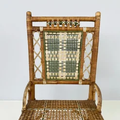 Pamono Italian Liberty Outdoor Chair in Rattan from Palazzo Falconi, 1890s Sale