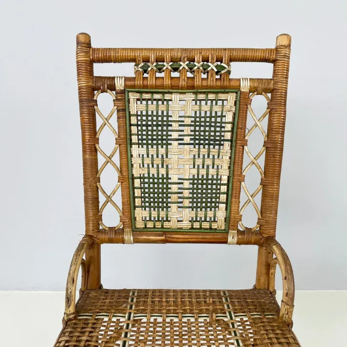 Pamono Italian Liberty Outdoor Chair in Rattan from Palazzo Falconi, 1890s Sale