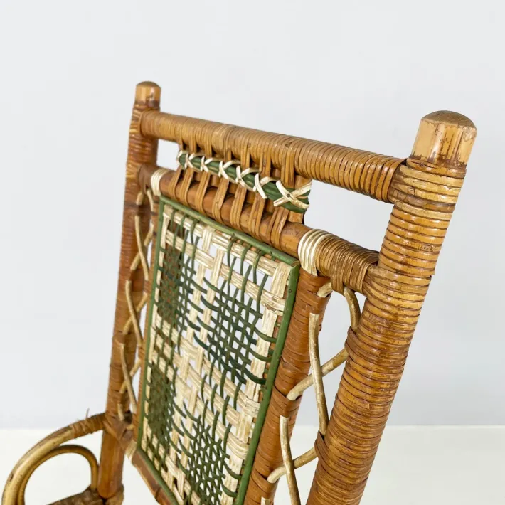 Pamono Italian Liberty Outdoor Chair in Rattan from Palazzo Falconi, 1890s Sale