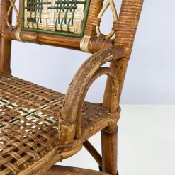 Pamono Italian Liberty Outdoor Chair in Rattan from Palazzo Falconi, 1890s Sale