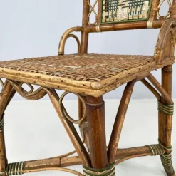 Pamono Italian Liberty Outdoor Chair in Rattan from Palazzo Falconi, 1890s Sale