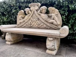 Pamono Italian Lime Stone Bench, 1990s