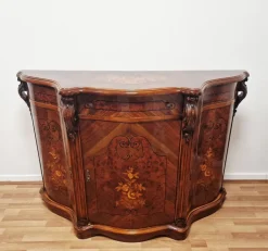 Pamono Italian Louis XV Style Sideboard in Walnut with Inlays, 1970s Sale