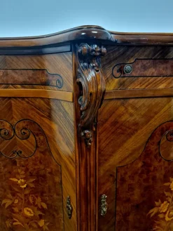 Pamono Italian Louis XV Style Sideboard in Walnut with Inlays, 1970s Sale