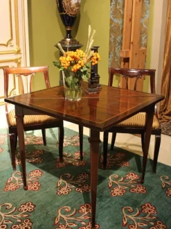 Pamono Italian Louis XVI Period Tulipwood and Kingwood Two Drawers Folding Table