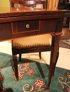 Pamono Italian Louis XVI Period Tulipwood and Kingwood Two Drawers Folding Table