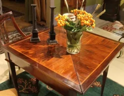 Pamono Italian Louis XVI Period Tulipwood and Kingwood Two Drawers Folding Table