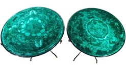 Pamono Italian Malachite Tables, 1950s, Set of 2 Sale