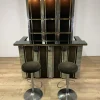 Pamono Italian Metal, Steel and Glass Bar Cabinet, 1960s, Set of 4 Hot