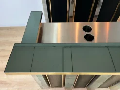 Pamono Italian Metal, Steel and Glass Bar Cabinet, 1960s, Set of 4 Hot