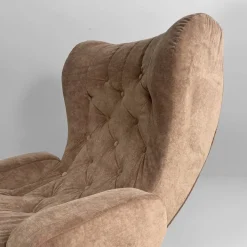 Pamono Italian Modern Chair in Brown Velvet and Wood by Guido Bonzanini for Tecnosalotti, 1970s New