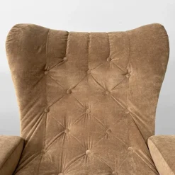 Pamono Italian Modern Chair in Brown Velvet and Wood by Guido Bonzanini for Tecnosalotti, 1970s New