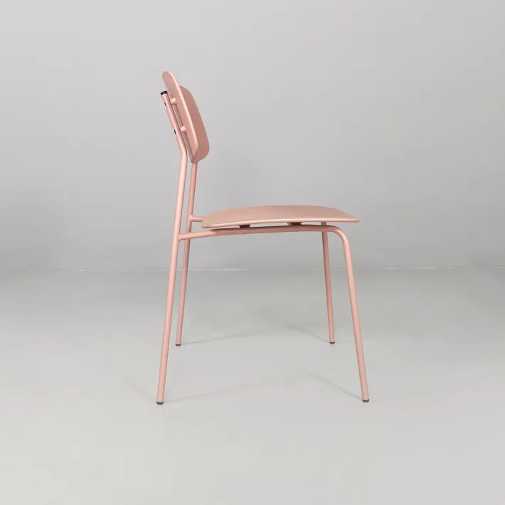 Pamono Italian Modern Light Pink Metal and Plastic Chairs from Tomasucci, 2000s, Set of 4 Outlet