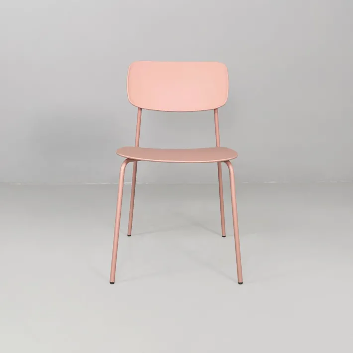 Pamono Italian Modern Light Pink Metal and Plastic Chairs from Tomasucci, 2000s, Set of 4 Outlet