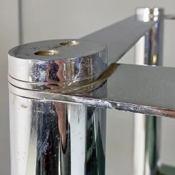 Pamono Italian Modern Self Supporting Bookcase in Chromed Steel and Smoked Glass, 1970s Outlet