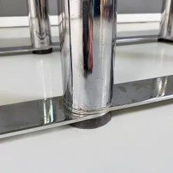 Pamono Italian Modern Self Supporting Bookcase in Chromed Steel and Smoked Glass, 1970s Outlet