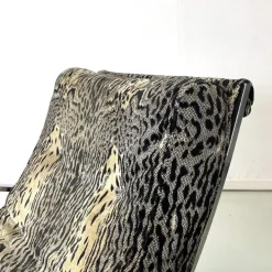 Pamono Italian Modern Tiger Print Rocking Armchair Ellipse Renato Zevi for Selig, 1970s Best