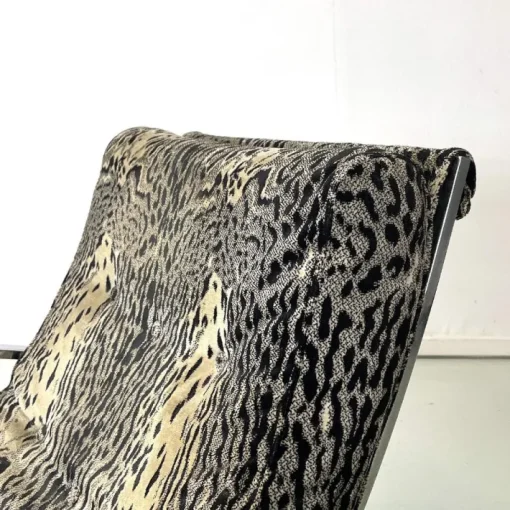 Pamono Italian Modern Tiger Print Rocking Armchair Ellipse Renato Zevi for Selig, 1970s Best