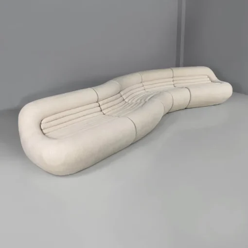 Pamono Italian Modern White Carrera Sofa attributed to De Pas, Durbino and Lomazzi for B&B Italia, 1970s Clearance