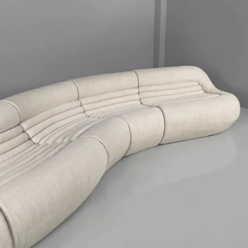 Pamono Italian Modern White Carrera Sofa attributed to De Pas, Durbino and Lomazzi for B&B Italia, 1970s Clearance
