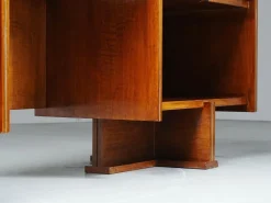 Pamono Italian Modernist Walnut and Brass Writing Desk, 1950s Outlet