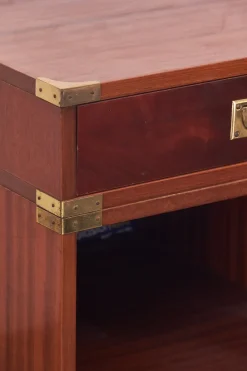 Pamono Italian Naval Wood and Brass Desk, 1960s New