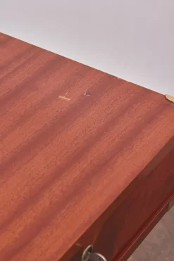 Pamono Italian Naval Wood and Brass Desk, 1960s New