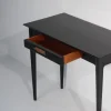Pamono Italian Nightstands in Black Shellac Lacquer with Brass Pulls, 1950s, Set of 2 Sale