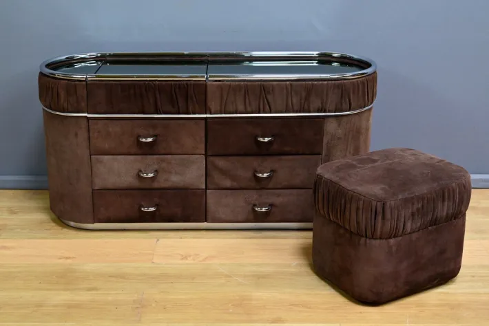 Pamono Italian Nubuck Dressing Table, 1970s Best
