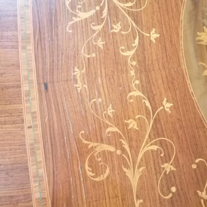 Pamono Italian Oval Inlaid Table, 1950s