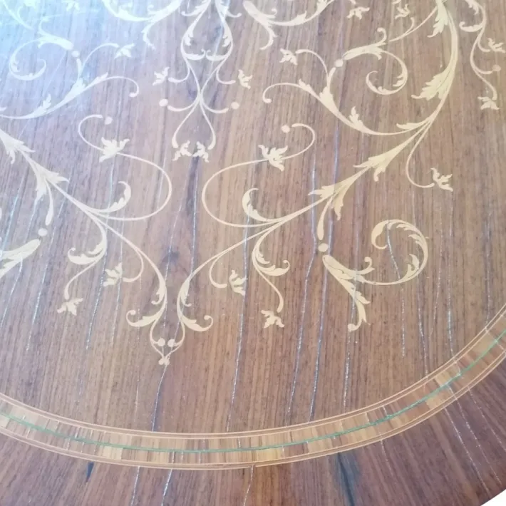 Pamono Italian Oval Inlaid Table, 1950s