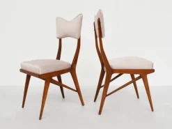 Pamono Italian Papillon Back Chairs in Light Pink Satin by Ariberto Colombo, 1950s, Set of 2 Hot